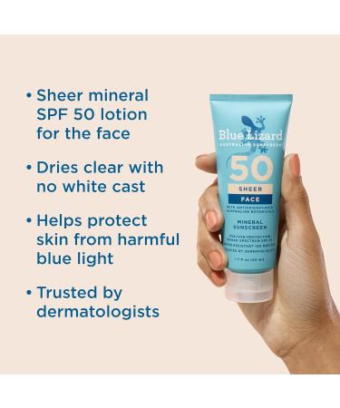 Blue Lizard Sheer Sunscreen Lotion SPF 50+ for Face - Buy Online on GoSupps.com