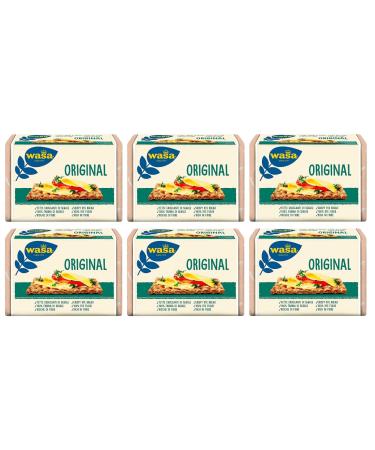 Wasa Original Crackers 6 Pack with 100% Rye Flour Crispy Slices with Whole Rye Flour High in Fiber 275g + Italian Gourmet Polpa di Pomodoro Box 400g