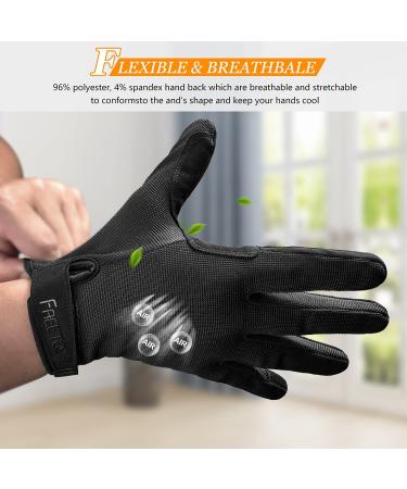 FREETOO Full-Finger Men's Workout Gloves - Excellent Grip & Palm Protection - Lightweight & Durable - Ideal for Weightlifting & Fitness - Dark Black (Large) - Buy Online on GoSupps.com