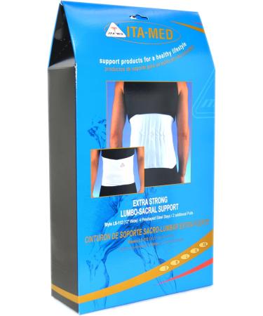 ITA-MED Extra Strong Lower Back Support | 12 Inch Wide Black | Medium Size - International Shipping Available - Buy Online on GoSupps.com