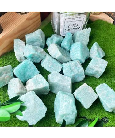 XIANNVXI Amazonite Crystals 0.45lb Natural Raw Rough Stones - Bulk Healing Gemstones for Reiki, Tumbling, Cabbing, Fountain Rocks - Buy Online on GoSupps.com