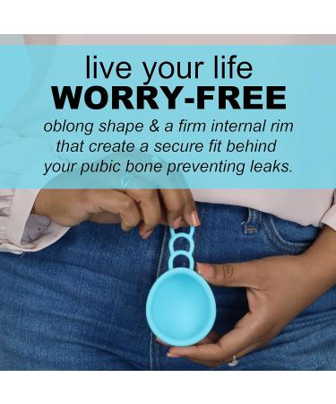 MOONTHLIES Reusable Menstrual Disc | Period Disc with Removal Loop Stem - Blue - Pack of 2 - Buy Online on GoSupps.com