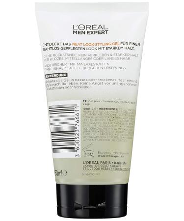 L'Or al Men Expert Styling Gel for Men - Invisicontrol Neat Look Hairstyling Gel 150ml | Model & Style Your Hair Naturally - Buy Online on GoSupps.com