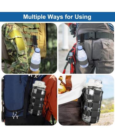 Eeekit Tactical Bottle Holder with 6 Nylon Buckle Water Bottles - Adjustable Backpack & Belt Pocket for Outdoor Activities - Buy Online on GoSupps.com