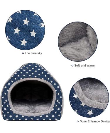 RANYPET Guinea Pig Bed Cave - Cozy Hamster House for Small Pets | Winter Nest & Hideout | Hamster Accessories Blue - Buy Online on GoSupps.com