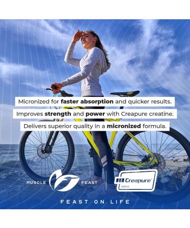 Muscle Feast Creapure - Micronized Creatine Monohydrate Powder | Premium Pre-Workout or Post-Workout | Creatine for Women & Men | Easy to Mix Vegan Gluten-Free Safe and Pure (Unflavored 250g) Unflavored 8.82 Ounce (Pack  - Buy Online on GoSupps.com