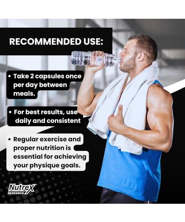 Nutrex Research T-UP Testosterone Booster for Men | Boost Strength & Recovery - 60 Capsules - Buy Online on GoSupps.com