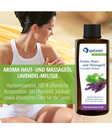 Spitzner Aroma Skin & Massage Oil - Lavender Lemon Balm (190ml) | Harmonizing with Jojoba & Almond Oils No Preservatives for Smooth Skin - Buy Online on GoSupps.com