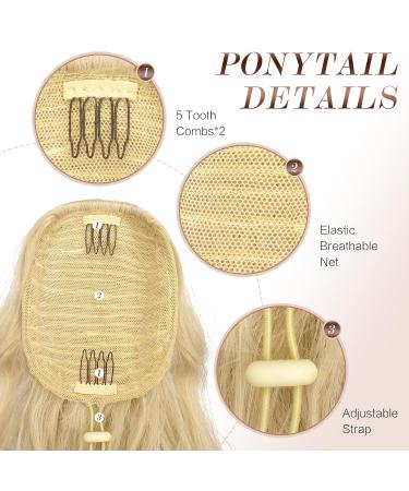 Buy 65cm Platinum Blonde Long Braid Ponytail Hair Extension - Curly Synthetic Clip-In for Women - Buy Online on GoSupps.com