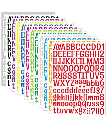 1512 Alphabet Stickers 12 Sheets Alphabet Stickers Vinyl Self-Adhesive Number Alphabet Vinyl Stickers  Mailbox Numbers Labels DIY Crafts Art Making  Decals for Sign Notebook  Classroom Decor  Door A4