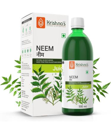 Krishna's Lot de 2 purificateurs de sang au jus de margousier de feuilles fra ches 500 ml 500 ml (lot de 2) - Buy Online on GoSupps.com