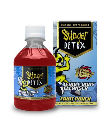Stinger Detox Whole Body Cleanser 1 Hour Extra Strength Drink Fruit Punch 8 FL OZ - 4 Pack