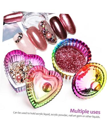 FOMIYES 10 Pcs colorful crystal cup stained containers shot glass with lid acrylic nails Rainbow Glass Crystal Acrylic glass bowls with lids glassware dappen dish with lid - Buy Online on GoSupps.com