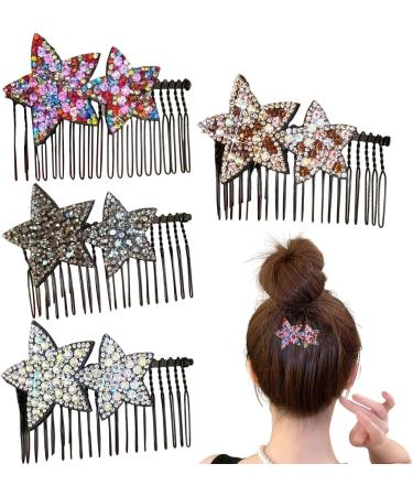 Hair Comb Clips - Shape Hair Finishing Fixer Comb | ABS Upside-Down Comb Hairpin Pentagram Hairpin Hair Finishing Fixer Comb Bridal Hair Pins Hair Accessories For Girls Women - Buy Online on GoSupps.com