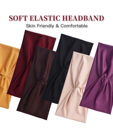 Yeshan 12 Pack Wide Twist Headbands for Women - No Slip Yoga & Workout Hair Bands in Solid Colors - Buy Online on GoSupps.com