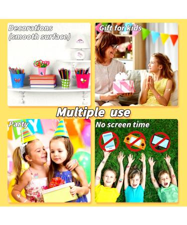 Partywind Glow Temporary Tattoos for Girls - 10 Sheets of Luminous Fake Tattoo Stickers with Unicorn, Mermaid, Butterfly Designs - Kids Birthday Party Supplies & Favors - Buy Online on GoSupps.com