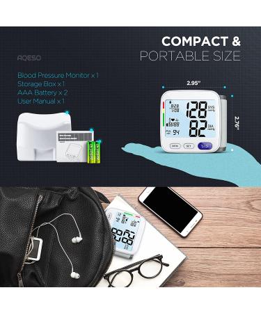 XL Wrist Blood Pressure Monitor - Accurate Automatic Digital Machine, Large LCD w/ Backlit, 2x199 Memory, Irregular Heartbeat Detector - White - Buy Online on GoSupps.com