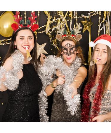 Thinp 2 Pieces Christmas Headbands Glitter Christmas Headbands for women Antler Headband with Bell Christmas Hats Holiday Decorations for Christmas Party Xmas Dinner and Photos Booth (Gold Red) - Buy Online on GoSupps.com