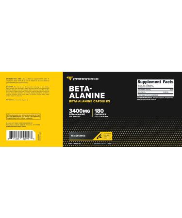 Primaforce Beta Alanine Capsules 3 400mg 180 Capsules (45 Servings) - Potent Beta-Alanine Supplement - Buy Online on GoSupps.com
