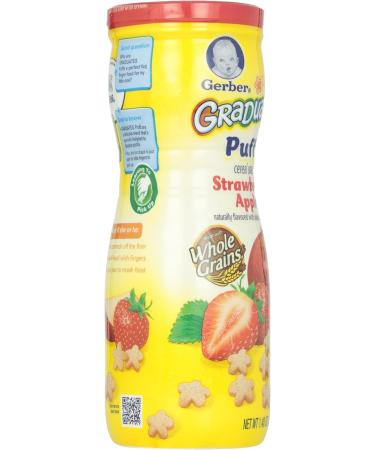Gerber Graduates Puffs Strawberry Apple 1.48 oz - Healthy Toddler Snack - Buy Online on GoSupps.com