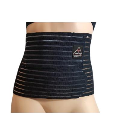 ITA-MED Breathable Abdominal Binder for Women 8" Wide Ideal Warp for Postpartum C-Section and Post Surgery Body-Shaping Effect Made In USA (Black Medium) Black Medium