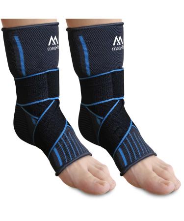 med-fit Stride-Flex Ankle Support 3D fabric technology 360 degrees of compression. Ideal for Ligament Damage Sprained Ankle Plantar Fasciitis Joint Pain and Tendonitis (2 Blue Large) Large Blue 2