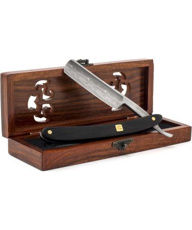 AP Donovan Luxury 7/8 Razor Set - Damascus Pattern - Sandalwood Shaving Brush & Strop - Premium International Shipping - Buy Online on GoSupps.com