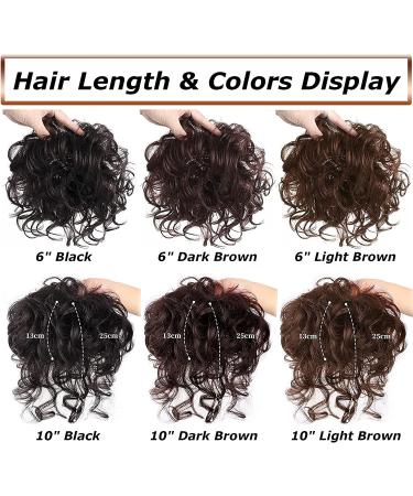 EREE HAIR 6Inch Short Curly Hair Topper Clip in Hair Topper Top Hairpieces Topper Human Hair Extensions Wiglet Topper Hair Piece for Women with Thinning Hair Black Color - Buy Online on GoSupps.com