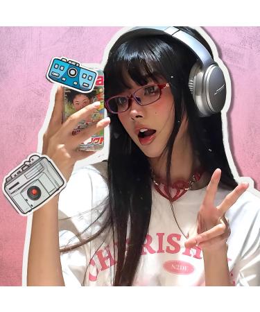 SIPHEW Fashion Y2K Fake Glasses for Women | Trendy Clear Cosplay Eyewear & Anti-Blue Light Protection - A3 Clear Red - Buy Online on GoSupps.com