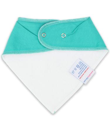 Dotty Fish Baby Bandana Bibs | Super Absorbent Teething Bibs in Organic Cotton - Teal Green | Unisex Boys and Girls - Buy Online on GoSupps.com