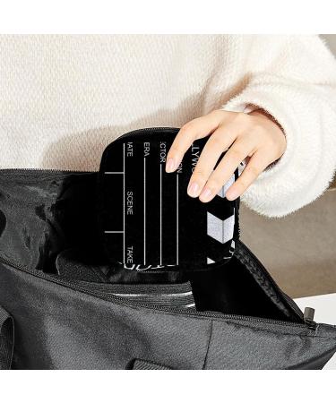 Black Movie Clapboard Sanitary Napkin Storage Bag - Portable Period Bag for Women and Teen Girls - Multi-colored - 1Pcs - Buy Online on GoSupps.com