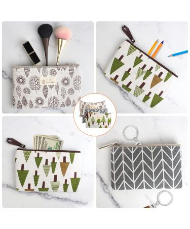 Anruyi 3-Piece Canvas Cosmetic Bag Set | Small Multifunctional Makeup Pouches with Zipper | Ideal for Keys Coins & Beauty Essentials | 20x14cm - Buy Online on GoSupps.com