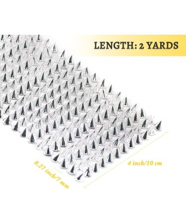 Jerler Sew Stitch on Spikes for Arts and Crafts Decoration - Silver Mesh Rivets Studs Beads Cone Spoke Trirr Punk Pock - 2 Yards - Buy Online on GoSupps.com