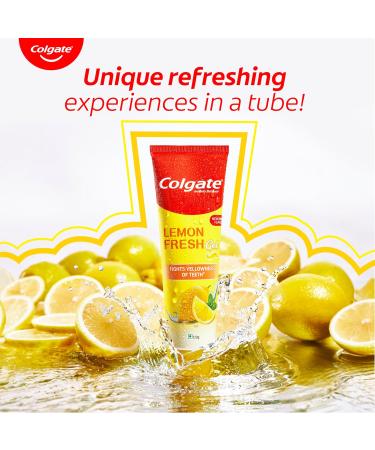 Colgate Lemon Fresh Gel Toothpaste Fights Yellowness of Teeth Freshens Breath Anticavity Toothpaste 120gm/4.3 Oz - Buy Online on GoSupps.com