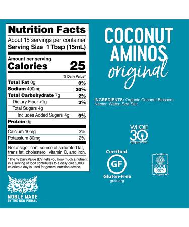 New Primal Coconut Aminos Original - 8 fl oz (237 ml) | Gluten-Free Soy Sauce Alternative - Buy Online on GoSupps.com