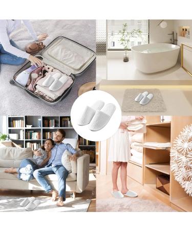 5 Pairs Disposable Slippers White Non-Slip Closed Toe Slippers Shoes Comfortable Waffle Adult Slippers for Spa Guest Travel Hotel Nail Salon One Size A - Buy Online on GoSupps.com