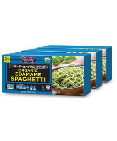 Seapoint Farms Organic Edamame Spaghetti Healthy Gluten-Free Noodles 7.05 Oz Pack of 3