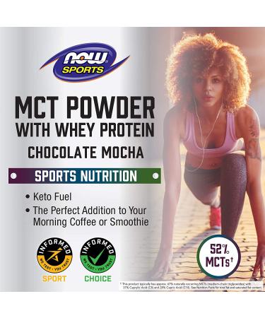 Now Foods MCT Powder with Whey Protein - Chocolate Mocha, 1 lb (454 g) | Sports Nutrition - Buy Online on GoSupps.com