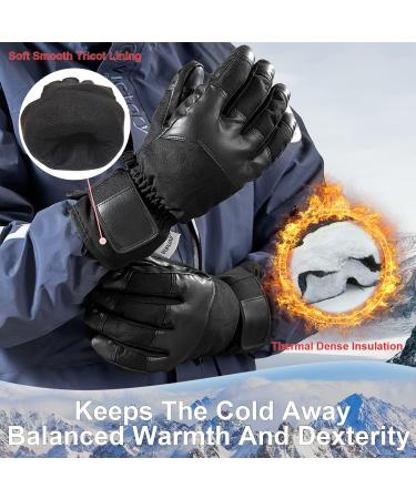 Waterproof Ski Gloves | Men Women | Warm Snowboard Gloves | Touchscreen | Black Medium - Buy Online on GoSupps.com