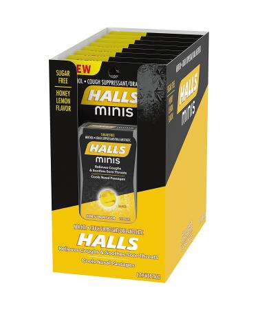 HALLS Minis Honey Lemon Sugar-Free Cough Drops - 24 Count (Pack of 8) - Buy Online on GoSupps.com