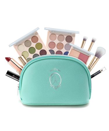 Color Nymph All In One Makeup Kit Makeup Gift Set for Beginners Teenager Girls with Eyeshadow Palette Blush Lipstick Lip Pencil Eye Pencil Brush Mascara Portable Bag Cosmetic bag - Green