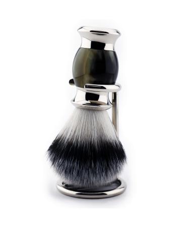 Shaving brush with stand made of synthetic hair synthetic hair and metal handle