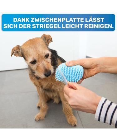 Bluepet Fellfein Bathing Brush for Short-Haired Dogs & Cats - Rubber Massage Brush for Loose Hair Dust & Dirt Removal - Ideal for Bathing & Massaging with Dog Shampoo - Buy Online on GoSupps.com