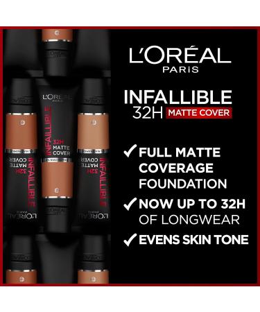 L'Oreal Paris Infallible 32H Matte Cover Foundation SPF 25 with Niacinamide | Shade 335 | 30ml - Buy Online on GoSupps.com