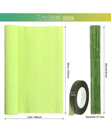 Gersoniel 57 Pieces Crepe Paper Flower DIY Kits 6 Rolls 35g Crepe Paper Rolls 50 Pcs Green Floral Iron Wire 1 Roll 50 M Green Floral Tape for Birthday Party Wedding Festival Ornament(Green Series) - Buy Online on GoSupps.com