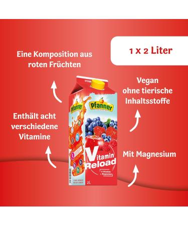 Pfanner Vitamin Reload Drink - 2L Enriched with Vitamins B1 B2 B3 B6 B7 Magnesium E & C - Boost Your Health | Buy Online Internationally - Buy Online on GoSupps.com