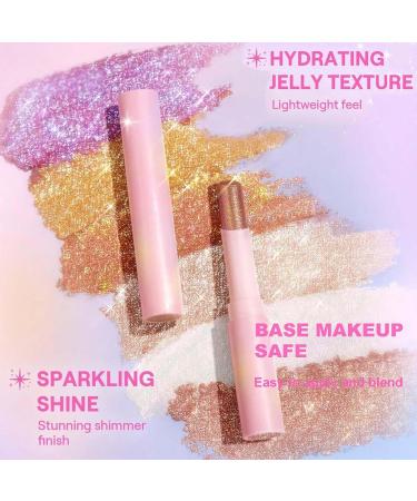  Zynewa Crystal Jelly Eyeshadow Stick Hydrating and Shimmering Eyeshadow Pencil Lightweight Luminous Eye Makeup - Buy Online on GoSupps.com