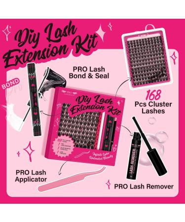 Lash Clusters Kit: DIY Eyelash Extension Kit with 168 Pcs Individual Lashes - Beginner Friendly | Into You-01 Kit - Buy Online on GoSupps.com