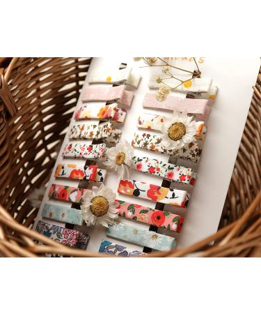 20Pcs Flower Fabric Hair Clips for Girls & Women - Handmade Barrettes by Fancy Clouds - Buy Online on GoSupps.com