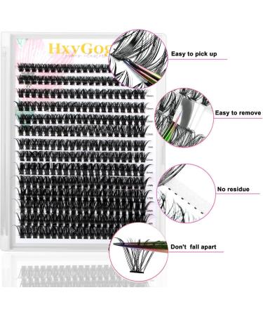 HxyGogo DIY Wispy Fluffy Lash Clusters 280 pcs - 8-16MM D Curl Individual Lashes - Reusable Home Eyelash Extensions - Natural Look - Buy Online on GoSupps.com